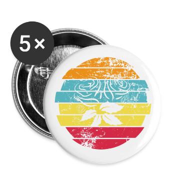 Rose - Lot de 5 petits badges (25 mm) - blanc - Devant