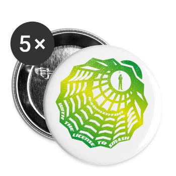 Badminton (License-To-Smash-Edition) - Lot de 5 petits badges (25 mm) - blanc - Devant