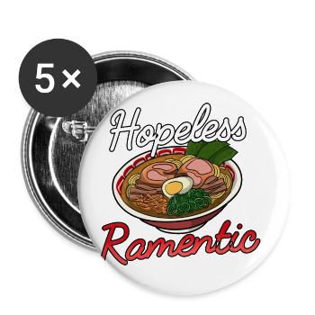 Asiatisches Japanisches Essen Ramen I Geschenk - Buttons klein 25 mm (5er Pack) - Weiß - Vorne