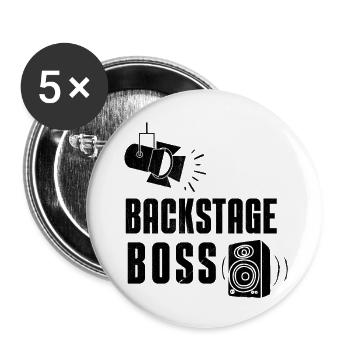 Technicien Crew Backstage Boss Event - Lot de 5 petits badges (25 mm) - blanc - Devant
