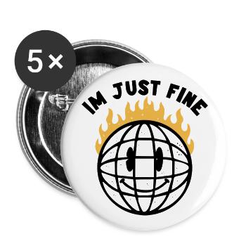 Je vais très bien - Lot de 5 petits badges (25 mm) - blanc - Devant