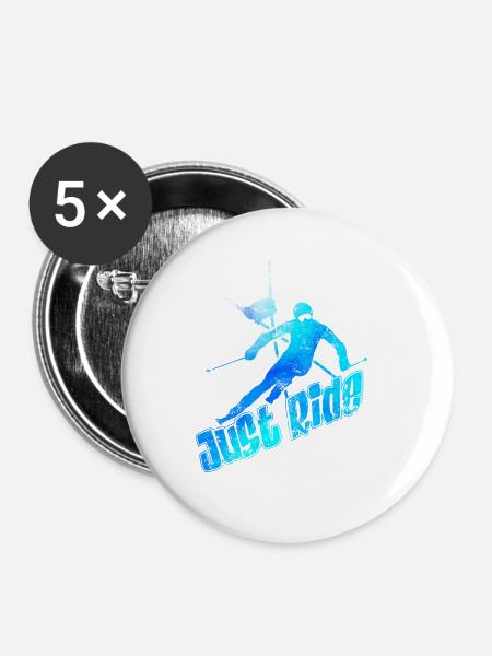 Slalom einfach fahren - Buttons klein 25 mm (5er Pack) - Weiß
