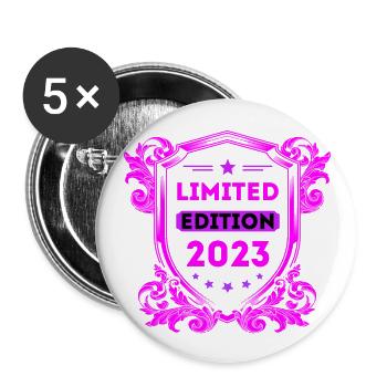 2023 - Buttons klein 25 mm (5er Pack) - Weiß - Vorne