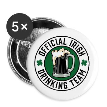 Official Irish Drinking Team - Buttons small 1''/25 mm (5-pack) - white - Front