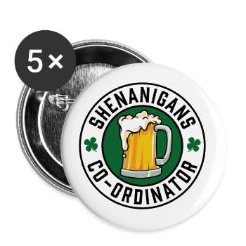 Shenanigans Koordinator - Buttons klein 25 mm (5er Pack) - Weiß - Vorne