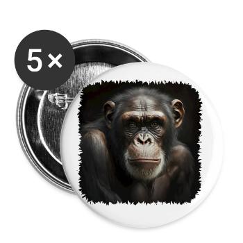 Chimpanzees are our closest relatives - Buttons small 1''/25 mm (5-pack) - white - Front