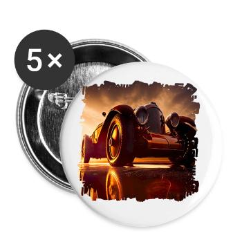 Les événements de voitures classiques sont très populaires - Lot de 5 petits badges (25 mm) - blanc - Devant