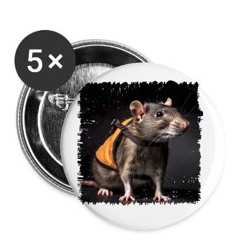 Rats like to cuddle for their lives - Buttons small 1''/25 mm (5-pack) - white - Front