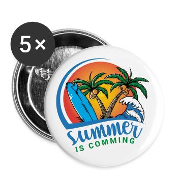 summer is coming - Buttons klein 25 mm (5er Pack) - Weiß - Vorne