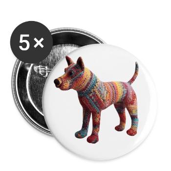 Known as a colorful dog is a figure of speech - Buttons small 1''/25 mm (5-pack) - white - Front