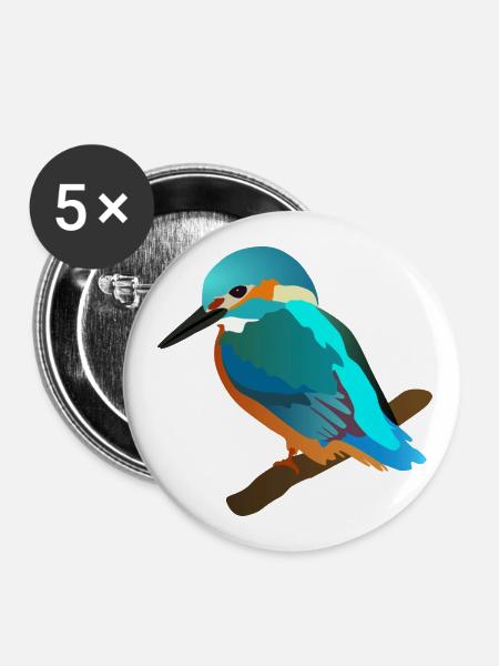 eisvogel - Buttons klein 25 mm (5er Pack) - Weiß