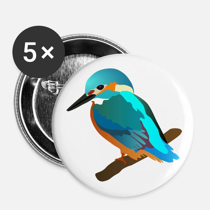 eisvogel - Buttons klein 25 mm (5er Pack) - Weiß