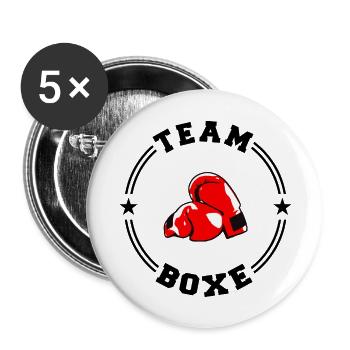 TEAM BOXE College Round - Lot de 5 petits badges (25 mm) - blanc - Devant