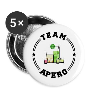 TEAM APERO College-Runde - Buttons klein 25 mm (5er Pack) - Weiß - Vorne