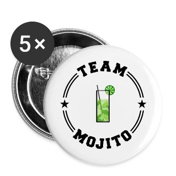 TEAM MOJITO College-Runde - Buttons klein 25 mm (5er Pack) - Weiß - Vorne