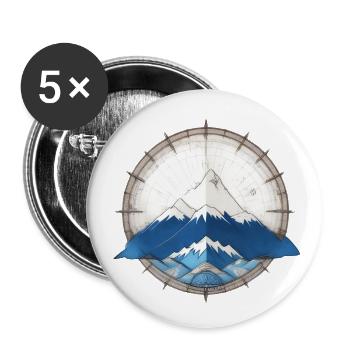 montagne cardinal - Lot de 5 petits badges (25 mm) - blanc - Devant