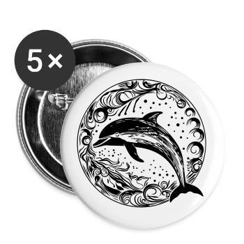 dolphin - Buttons small 1''/25 mm (5-pack) - white - Front