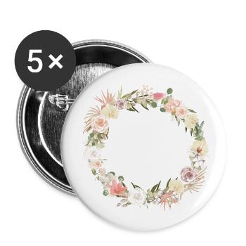 Customizable Bohemian Crown - Buttons small 1''/25 mm (5-pack) - white - Front
