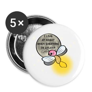 Kleines Glühwürmchen - Buttons klein 25 mm (5er Pack) - Weiß - Vorne