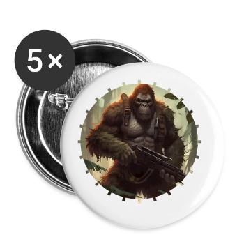 Donnez des armes aux singes - Lot de 5 petits badges (25 mm) - blanc - Devant