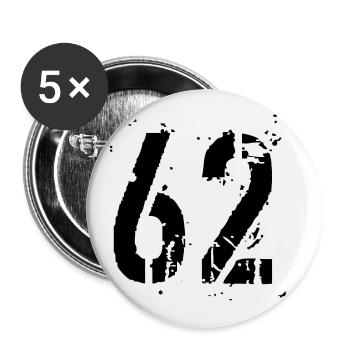 Nummer 62 - Buttons klein 25 mm (5er Pack) - Weiß - Vorne