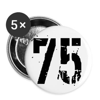 Nummer 75 - Buttons klein 25 mm (5er Pack) - Weiß - Vorne
