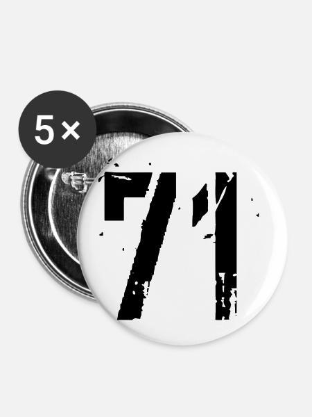 Nummer 71 - Buttons klein 25 mm (5er Pack) - Weiß