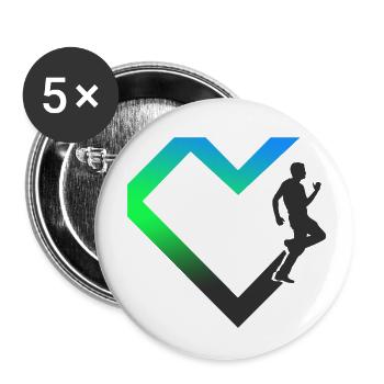 Jumpgeil Herz - Buttons klein 25 mm (5er Pack) - Weiß - Vorne
