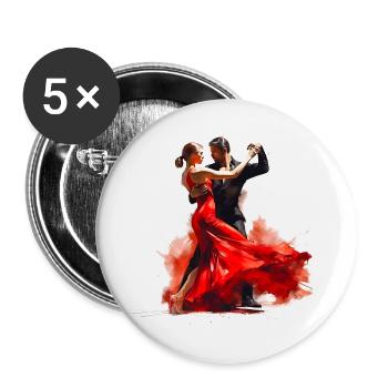 Le Paso Doble nécessite des étapes précises - Lot de 5 petits badges (25 mm) - blanc - Devant