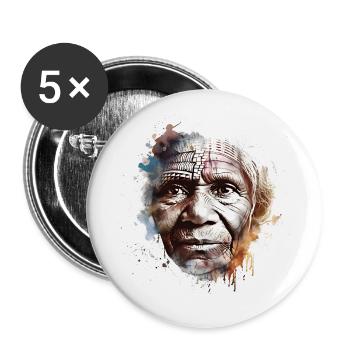Aborigines, the indigenous people of Australia - Buttons small 1''/25 mm (5-pack) - white - Front