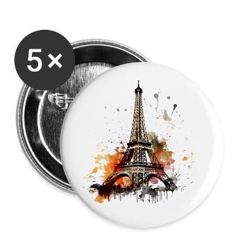 Art is omnipresent in Paris - Buttons small 1''/25 mm (5-pack) - white - Front