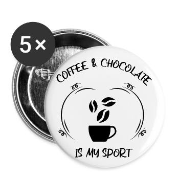 Coffee, espresso, coffee & chocolate - Buttons small 1''/25 mm (5-pack) - white - Front