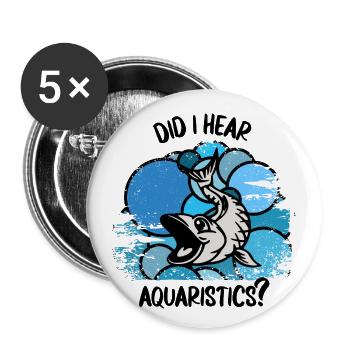 Aquarium Aquarists Fish Ornamental fish Aquaristics - Buttons small 1''/25 mm (5-pack) - white - Front