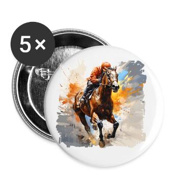 Horse racing has a long tradition - Buttons small 1''/25 mm (5-pack) - white - Front