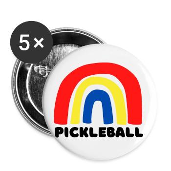 Pickleball rainbow - Buttons small 1''/25 mm (5-pack) - white - Front