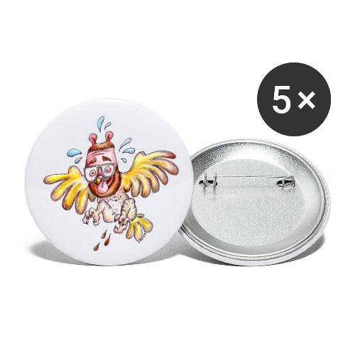 Nibbelhabicht - Buttons klein 25 mm (5er Pack)