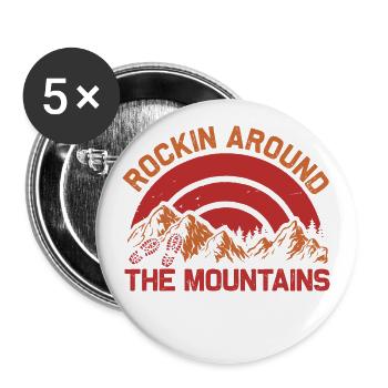 Rockin around the Mountains - Buttons klein 25 mm (5er Pack) - Weiß - Vorne
