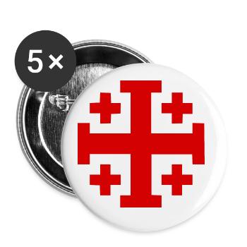 Jerusalem kreuz Jerusalemkreuz - Buttons klein 25 mm (5er Pack) - Weiß - Vorne