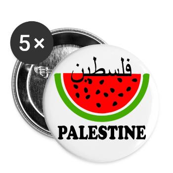 Palästina wassermelone فلسطين - Buttons klein 25 mm (5er Pack) - Weiß - Vorne