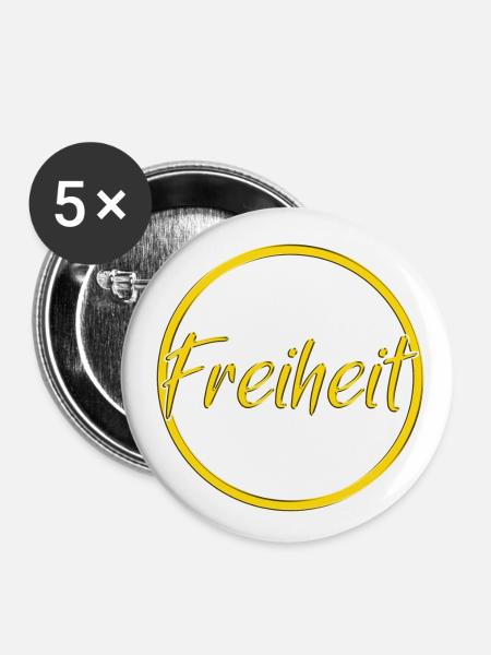 Freiheit - Buttons klein 25 mm (5er Pack) - Weiß