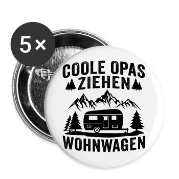 Coole Opas Ziehen Wohnwagen - Buttons klein 25 mm (5er Pack) - Weiß - Vorne