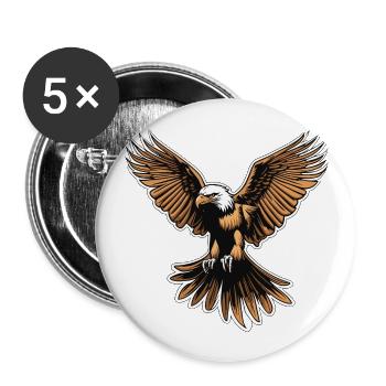 Adler Illustration - Buttons klein 25 mm (5er Pack) - Weiß - Vorne