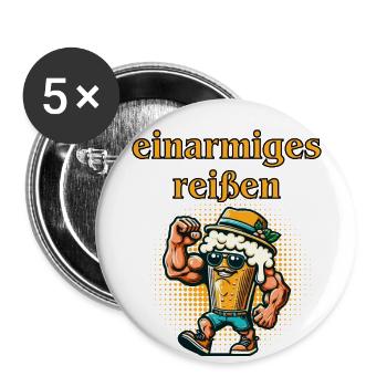 Beer boy à l’arraché manchot - Lot de 5 petits badges (25 mm) - blanc - Devant