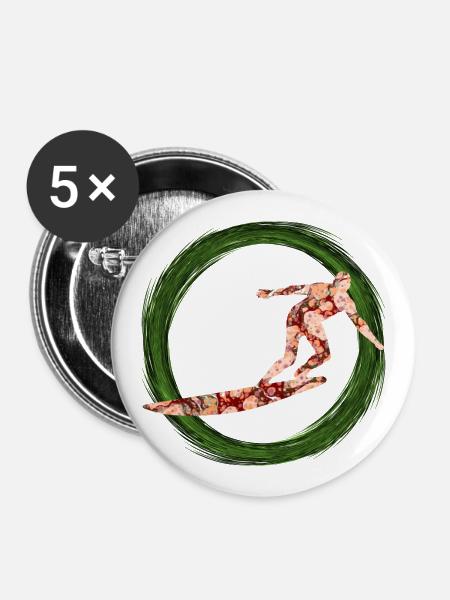 surfer e 214 - Buttons klein 25 mm (5er Pack) - Weiß