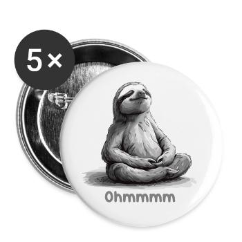 Yoga, Sloth, Relaxation, Chilling, Meditation - Buttons small 1''/25 mm (5-pack) - white - Front