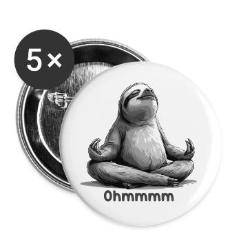 Yoga, Sloth, Relaxation, Chilling, Meditation - Buttons small 1''/25 mm (5-pack) - white - Front