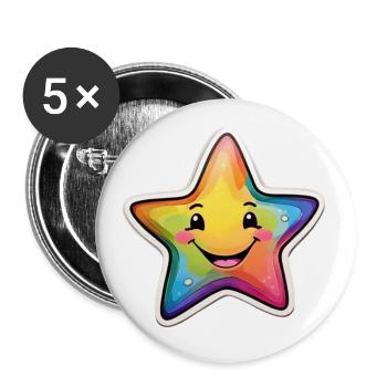 Mode & plus « Stern » ✨ - Lot de 5 petits badges (25 mm) - blanc - Devant