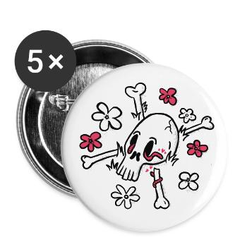still waiting - Buttons small 1''/25 mm (5-pack) - white - Front