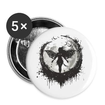 Fee Elfe Mond Märchen Fabelwesen - Buttons klein 25 mm (5er Pack) - Weiß - Vorne