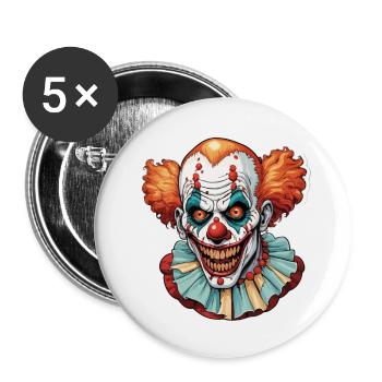 Zombie Clown Illustration - Buttons klein 25 mm (5er Pack) - Weiß - Vorne